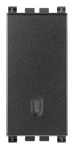 VIMAR 0R19000 1P Schalter Serie Arké, 10 AX 250 V beleuchtbar, Taste austauschbar, max. 100 W für Lampen mit integriertem Netzteil (IEC 60669-1:2017), grau von VIMAR