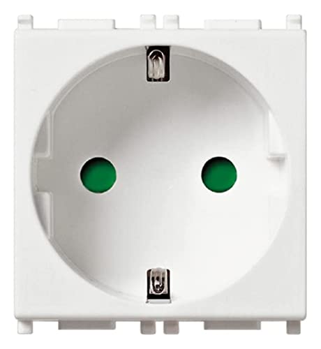Vimar 14208.FX SICURY-Steckdose 2P+E 16 A 250 V~ deutscher Standard, Steckklemmen, 2 Module, weiß von VIMAR
