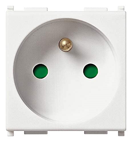 Vimar 14212 SICURY-Steckdose 2P+E 16 A 250 V~ französischer Standard, 2 Module, weiß von VIMAR