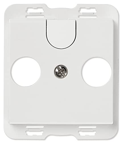 Vimar 14319 Adapter für TV-RD-SAT Koaxial-Steckdose, 2-Augang, vorbestimmter Typ-F Stecker, 2 Module, Fertigzustellen mit Abdeckrahmen Plana, weiß von VIMAR