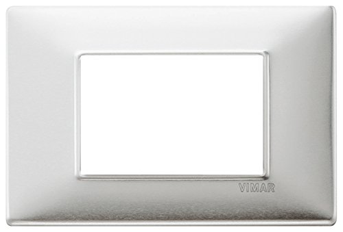 Vimar 14653.81 Platte 3 Module Aluminium gebürstet, grau von VIMAR