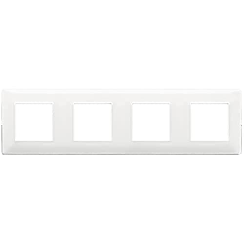 Vimar 14669.41 Plana Abdeckrahmen 8 Module (2+2+2+2, Achsabstand 71 mm), Technopolymer, Reflex schnee von VIMAR