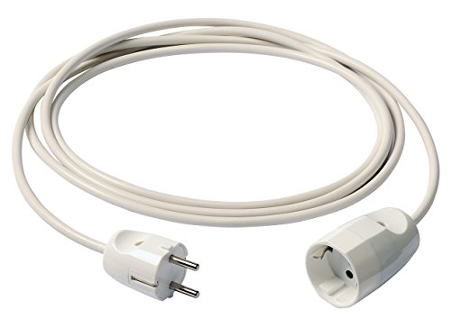 Vimar 3m weiß 0P32392.B Verlängerungskabel 3 m, Kabel 3G1 mm2 H05VV-F, Stecker DE (Schuko), SICURY-Steckdose 2P+E 16A IT Standard Typ P30 (seitliche und mittige Erdungskontakte), White von VIMAR