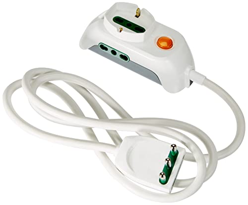 Vimar FP00511.C.B Universal Mehrfachsteckdose mit Lichtschalter, 2 Steckdosen, 1 Universalsteckdose von VIMAR