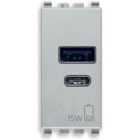 Eikon usb-a+c steckdose 1 modul 15w silber - 20292.ac.15.n - Vimar von VIMAR