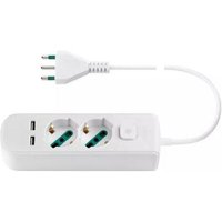 Multisocket 2 universalsteckdosen + 2 usb + s17+schalter weiß- 0r00625.cc.b - Vimar von VIMAR
