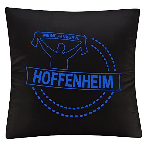 VIMAVERTRIEB® Kissenbezug Hoffenheim - Meine Fankurve - Druck: blau - Kissen Bezug Fußball Fanartikel Fanshop - schwarz von VIMAVERTRIEB