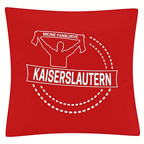 VIMAVERTRIEB® Kissenbezug Kaiserslautern - Meine Fankurve - Druck: weiß - Kissen Bezug Fußball Fanartikel Fanshop - rot von VIMAVERTRIEB