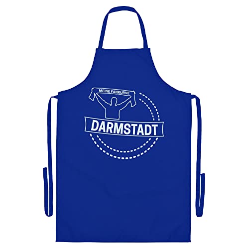 VIMAVERTRIEB® Schürze Darmstadt - Meine Fankurve - Druck: weiß - Grillschürze Kochschürze Fußball Fanartikel Fanshop - blau von VIMAVERTRIEB