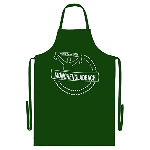 VIMAVERTRIEB® Schürze Mönchengladbach - Meine Fankurve - Druck: weiß - Grillschürze Kochschürze Fußball Fanartikel Fanshop - grün von VIMAVERTRIEB