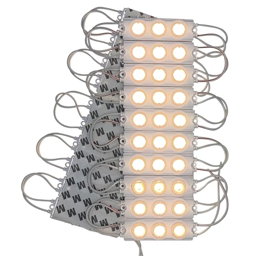 VIMLED 12V LED Module für Kanteneinstrahlung – 20 Stück à 3 W / 240 lm in warmweiß – IP67 wasserfeste SMD LED Injektionsmodule als Hintergrundbeleuchtung in der Werbetechnik von VIMLED