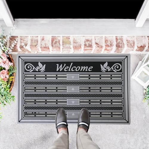 Eingangstürmatte Fussmatte wasserdicht Gummimatte Schmutzfänger rutschfest für Haustür, Eingangsmatte, Fußabtreter, Terrasse, Balkon, Farbe:Grey 2750, Maße:45x70 cm Eingangstürmatte Fussmatte wasserdicht Gummimatte Schmutzfänger rutschfest für Haustür, Eingangsmatte, Fußabtreter, Terrasse, Balkon, Farbe:Grey 2750, Maße:45x70 cm von VIMODA
