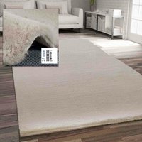 Fellteppich Kunstfell Teppich Imitat in Beige Dicht Flauschig Seidiger Glanz,160x230 cm von VIMODA