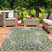 In- und Outdoor Flachgewebe Terrassen & Balkon Küche Teppich Blumen Design Grün,60x100 cm von VIMODA