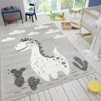 Kinderteppich Teppich Kinderzimmer Babyteppich mit lächelndem Dinosaurier für Mädchen und Jungs ,120x170 cm von VIMODA