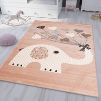 Kinderteppiche Herzen mit Ballons Elefant Kinderteppich für Mädchen und Jungs Teppich für Kinderzimmer,120x170 cm von VIMODA