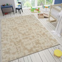 Kinderzimmer Teppich Waschbarer Rutschfester Kinderteppich Junge Mädchen Baby Weiche Einfarbige Muster,Ø 120 cm Rund, Beige-Creme von VIMODA