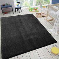 Vimoda - Kinderzimmer Teppich Waschbarer Rutschfester Kinderteppich Junge Mädchen Baby Weiche Einfarbige Muster,Schwarz, ø 120 cm Rund von VIMODA