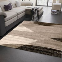 Vimoda - Milano9118 Braun Moderner Designer Heatset Teppich Geometrisches Muster Meliert von VIMODA