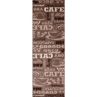 Küchenteppich Teppichläufer Coffee Modern Kaffee Design in Braun Beige Teppich für Lounge oder Küche,80x250 cm von VIMODA