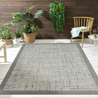 Vimoda - Teppich In- und Outdoor Flachgewebe Terrasse Balkon Wintergarten Robust Abstrakt Grau Anthrazit Braun,Grau, 120x160 cm von VIMODA