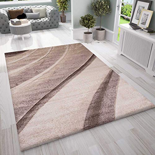 VIMODA Designer Moderner Wellen Teppich Wohnzimmer Inneneinrichtung Neu, Maße:120x170 cm von VIMODA