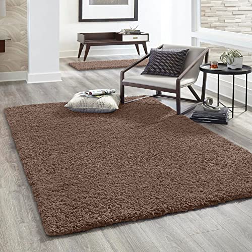 VIMODA Hochflor Teppich Prime Shaggy Langflor Wohnzimmer Schlafzimmer Modern Farben, Farbe:Nougat, Maße:140x200 cm VIMODA Hochflor Teppich Prime Shaggy Langflor Wohnzimmer Schlafzimmer Modern Farben, Farbe:Nougat, Maße:140x200 cm von VIMODA