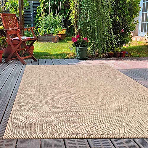 VIMODA In- und Outdoor Teppich Küchen, Terrassen & Balkon Teppich In Beige, Maße:80x150 cm von VIMODA