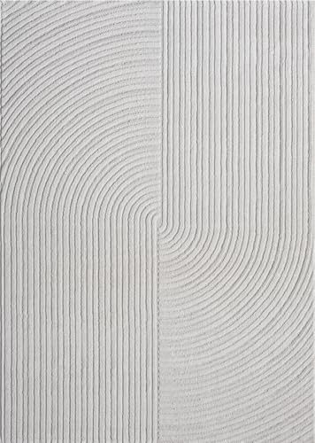 VIMODA Moderner Kurzflor-Teppich Boho Wohnzimmer Schlafzimmer dünn mit 3D Hoch-Tief Effekt Pflegeleicht, Farbe:L.Grey, Maße:200x290 cm VIMODA Moderner Kurzflor-Teppich Boho Wohnzimmer Schlafzimmer dünn mit 3D Hoch-Tief Effekt Pflegeleicht, Farbe:L.Grey, Maße:200x290 cm von VIMODA