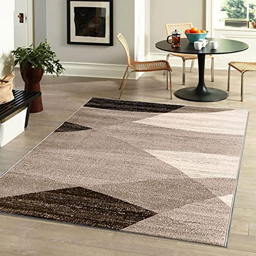 VIMODA Moderner Teppich Geometrisches Muster Meliert in Braun Beige, Maße:160x220 cm von VIMODA