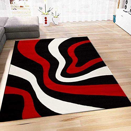 VIMODA Moderne Designer Teppiche Verschiedene Muster Lila Rot Grau Schwarz Weiss 80x150 cm von VIMODA