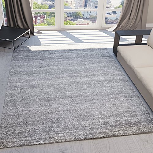 Vimoda Teppich Kurzflor Wohnzimmer Meliert Mehrfarbig Beige, Braun, Türkis, Grau, Blau, Türkis-Grau, Rosa, Grün, Pflegeleicht Robust Qualität, Farbe:Grau, Maße:80x150 cm von Vimoda