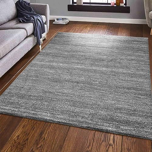 VIMODA Teppich Modern Grau Kurzflor Meliert Farbecht Pflegeleicht, Maße:160 x 230 cm von VIMODA