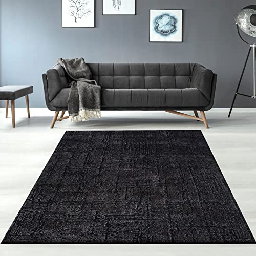 VIMODA Teppich Modern Super Weiche, 3D Effekt, Hohen Tiefen Effekt Luxury Robust, Farbe:Anthrazit, Maße:120x170 cm von VIMODA