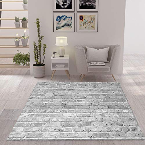 VIMODA Teppich Stein Optik Mauer Strapazierfähig in Grau, Maße:240 x 340 cm von VIMODA