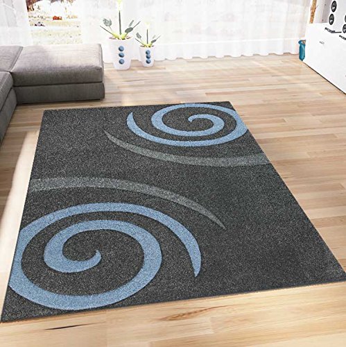 VIMODA Teppich Teppiche in Blau Grau Kreisel, Maße:160x230 cm von VIMODA