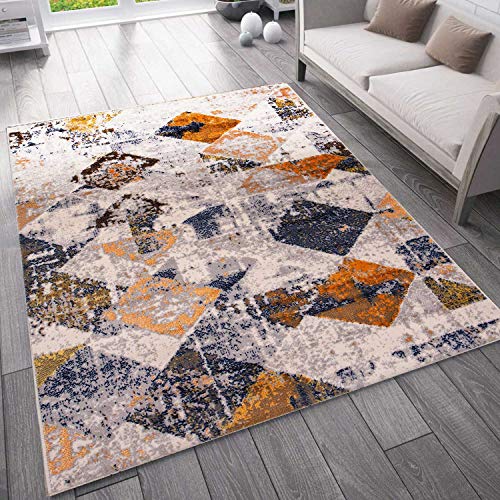 VIMODA Teppich Vintage Look Designer Kurzflor Teppich Läufer Kupfer, Maße:80x150 cm von VIMODA