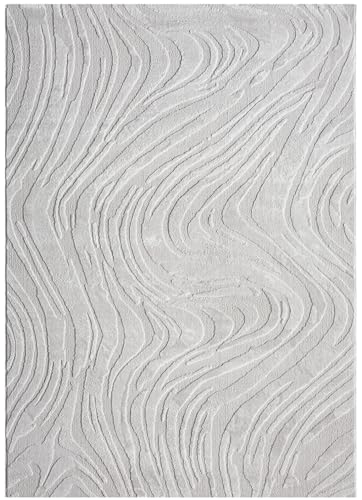 VIMODA Teppich Wohnzimmer Teppich Schlafzimmer 3D Effekt modern Weich kurzflor Wellenmuster Qualitativ, Farbe:Grau, Maße:240x330 cm VIMODA Teppich Wohnzimmer Teppich Schlafzimmer 3D Effekt modern Weich kurzflor Wellenmuster Qualitativ, Farbe:Grau, Maße:240x330 cm von VIMODA