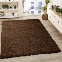 Vimoda - Prime Shaggy Hochflor Teppich Einfarbig Braun - PE1000 von VIMODA