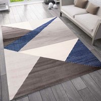 Vimoda - Teppich Wohnzimmer Schlafzimmer Flur Teppich Geometrisches Muster Blau,80x150 cm von VIMODA