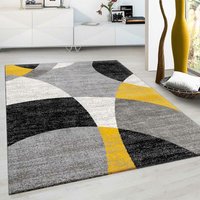 Vimoda - Wohnzimmer Schlafzimmer Teppich Geometrisches Kreis-Muster Meliert Gelb,60x110 cm von VIMODA