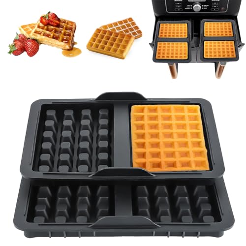 VINATO 2er Set Silikon-Waffelformen für Ninja Airfryer AF400EU/AF451EU/AF500EU | Heißluftfritteuse Zubehör mit stapelbarem Design, hitzebeständig & spülmaschinenfest von VINATO