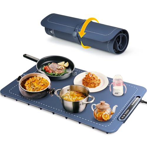 Vinato Warmhalteplatte für Lebensmittel, Tragbare und faltbare Warmhalteplatten, einstellbare Temperaturregelung, Silikon-Warmhalteplatte zum Aufwärmen, Auftauen und Warmhalten von Speisen Vinato Warmhalteplatte für Lebensmittel, Tragbare und faltbare Warmhalteplatten, einstellbare Temperaturregelung, Silikon-Warmhalteplatte zum Aufwärmen, Auftauen und Warmhalten von Speisen von VINATO