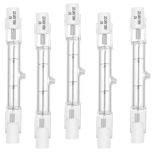 Dimmbare Eco-Halogenlampe R7S 78 mm, 80 W = 100 W, 230 V, 1000 lm, Warmweiß T3 J78, Halogen-Projektor, linear, für Landschaftsbeleuchtung, Sicherheit, Stehlampen (Packung mit 5 Stück) von VINBE