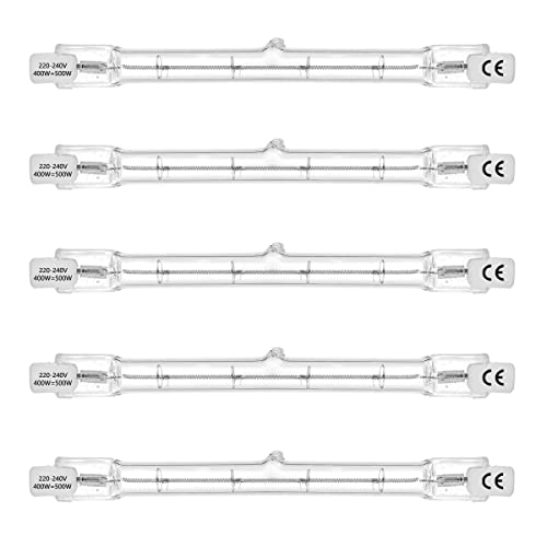 VINBE ECO HaloLine Halogenröhre, Sockel R7S, T3 Halogenröhrenlampe, 230V, 230W=300W, 118 mm, warmweiß - 2800K (5 Stück) von VINBE