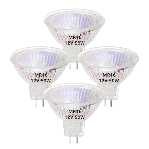 VINBE MR16 Halogen Glühbirnen, 20W 12V MR16 GU5.3 Halogen Spot Glühbirnen Lampe, Warmweiß, 4 Stück von VINBE