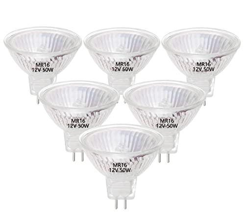 VINBE MR16 Halogen Glühbirnen, 20W 12V MR16 GU5.3 Halogen Spot Glühbirnen Lampe, Warmweiß, 6 Stück von VINBE