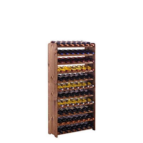 Weinregal/Flaschenregal System"Optiplus" Modell 4, für 77 Fl, Holzverbundstoff, braun gebeizt von Promondo