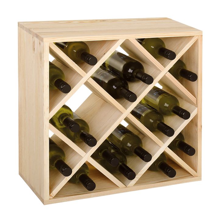 Weinregal 52 cm, Modul RAUTEN, natur von VINCASA