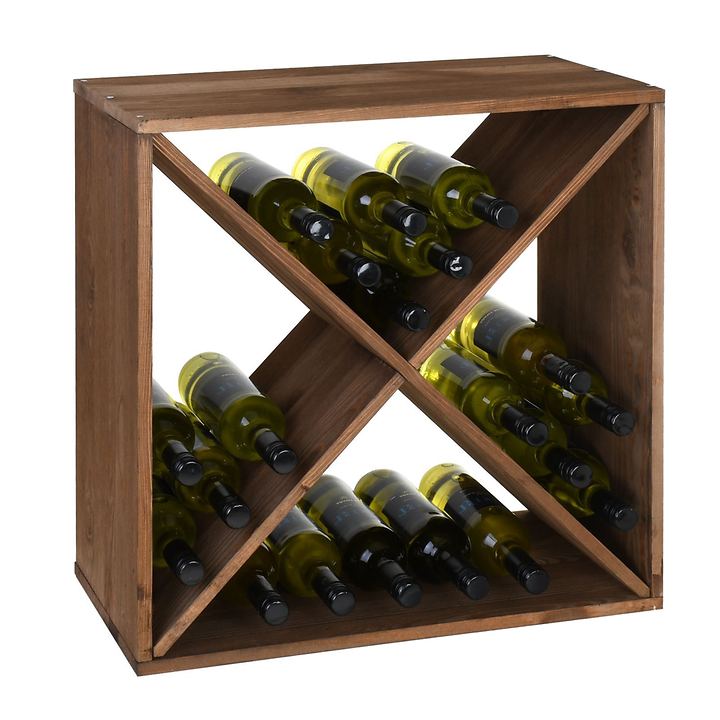 Weinregal 60 cm, Modul X-CUBE, braun von VINCASA